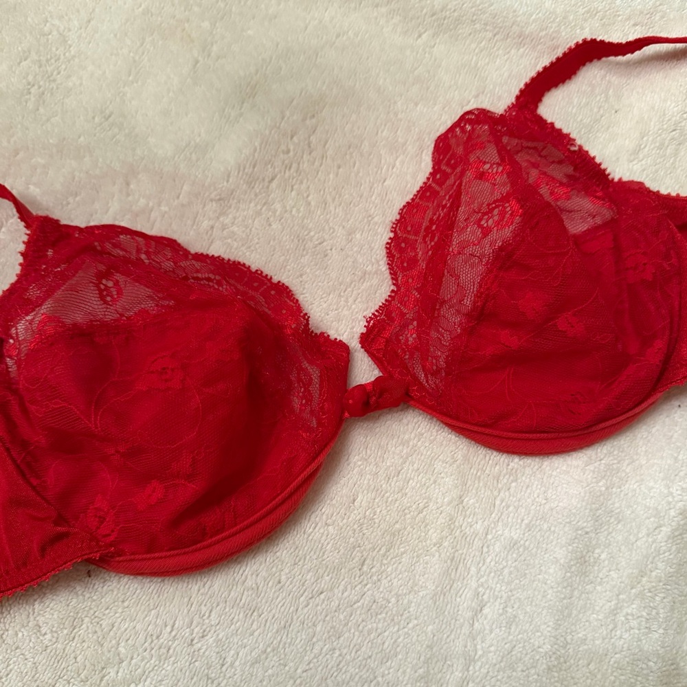 Vanity Fair Vibrant Red Lace Bra